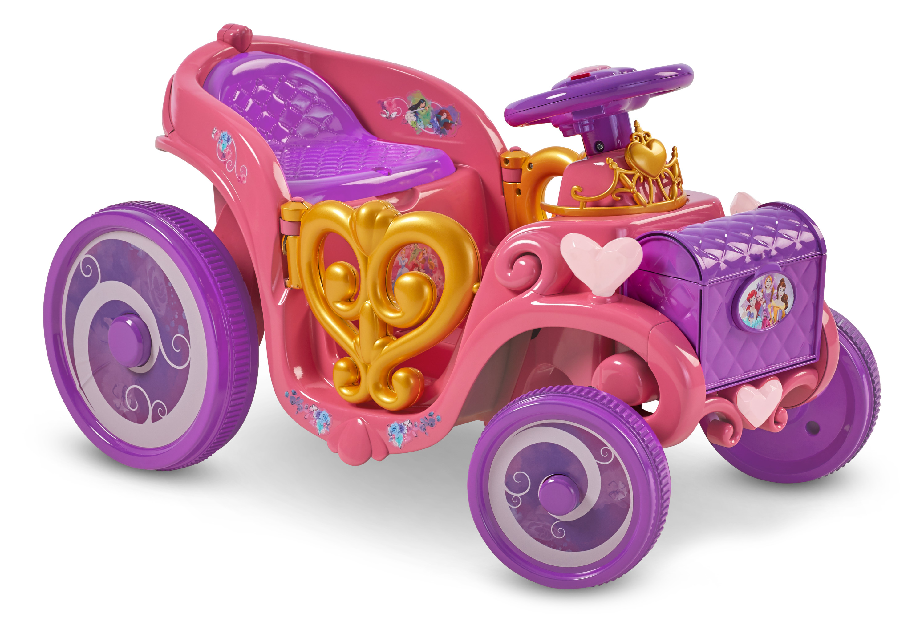 Disney Princess Enchanted Adventure Carriage Quad 6-Volt Ride-On Toy By Kid Pink 